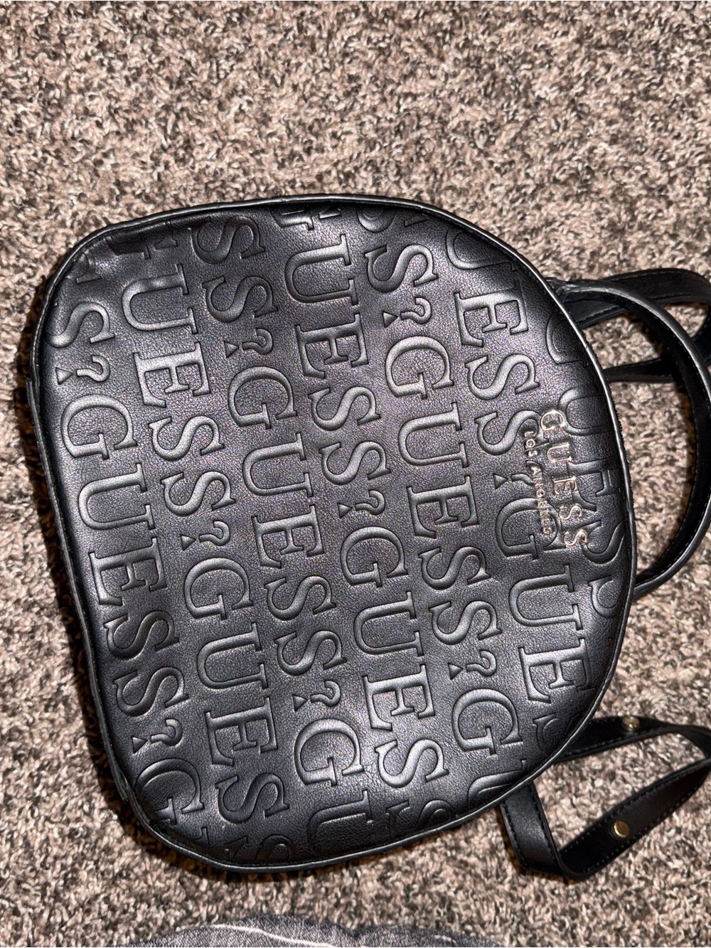Guess Black Embossed Logo Shoulder Bag